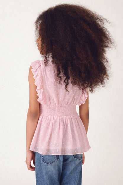 Girls Pink Solid Casual Top