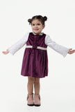 One Friday Baby Girls Wine Round Neck Dress With Top