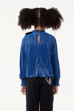 One Friday Navy Blue Pleated Top