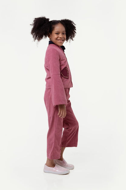 Girls Pink Polyester Jacket