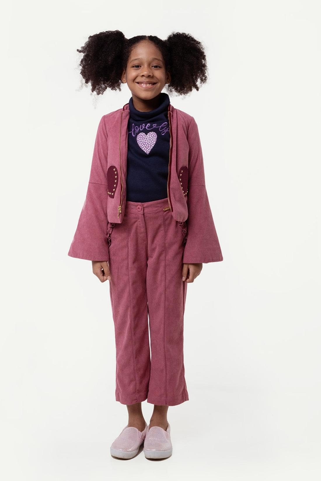 Girls Pink Polyester Jacket