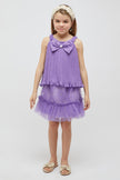 One Friday Kids Girls Purple Floral Mesh Skirt