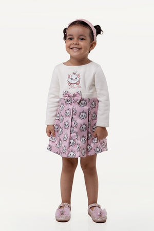 One Friday Baby Girls Off White Printed Dress