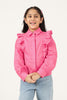 Girls Pink Cotton Shirt Collar Cap Sleeve Top