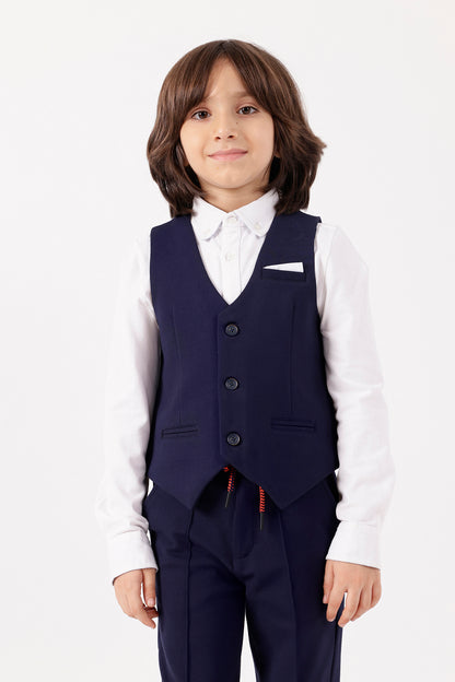 Boys Navy Blue Formal Waistcoat