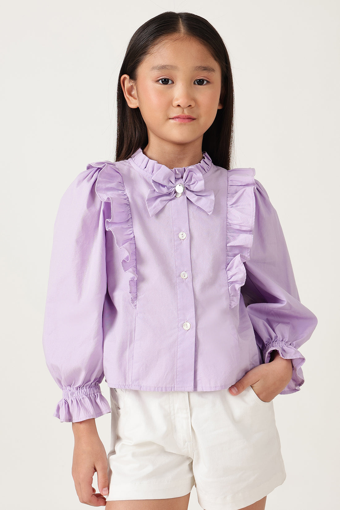 One Friday Girls Lilac Solid Top