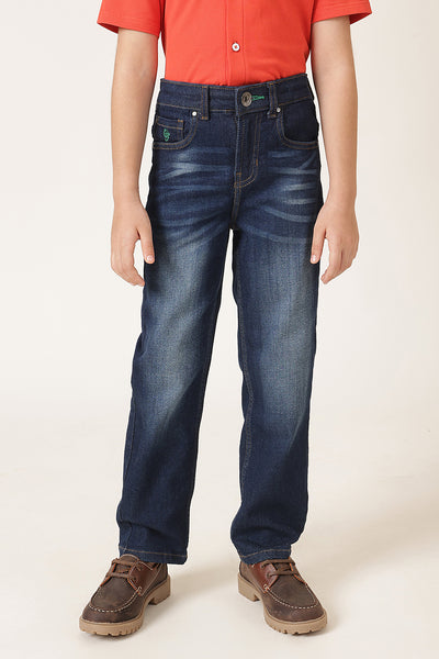 Boys Blue Denim Cotton Regular Fit Jeans