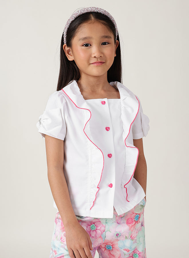 Girls White Essential Top