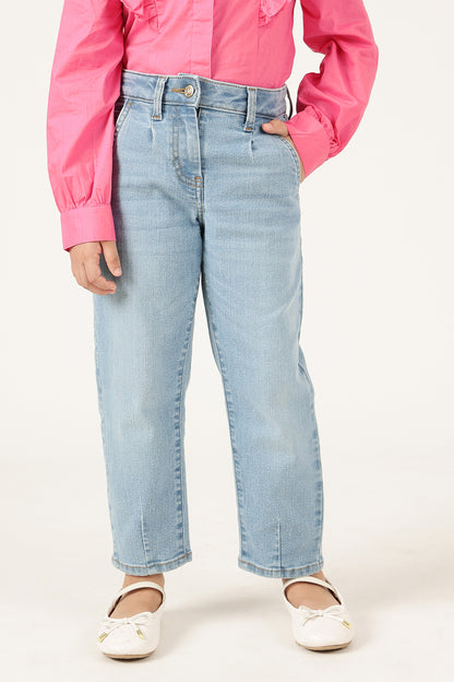 Girls Blue High Stretchable Denim Jeans