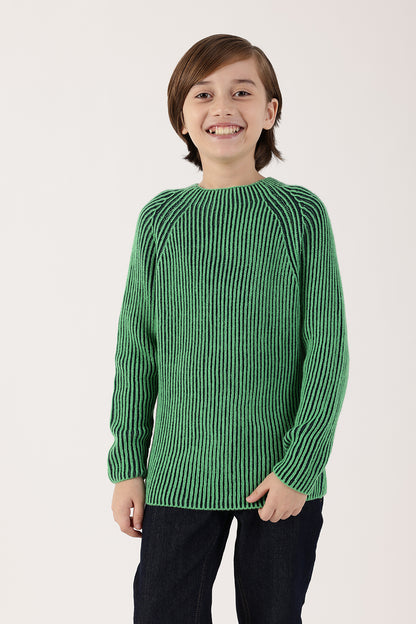 Boys Green Sweater – Round Neck