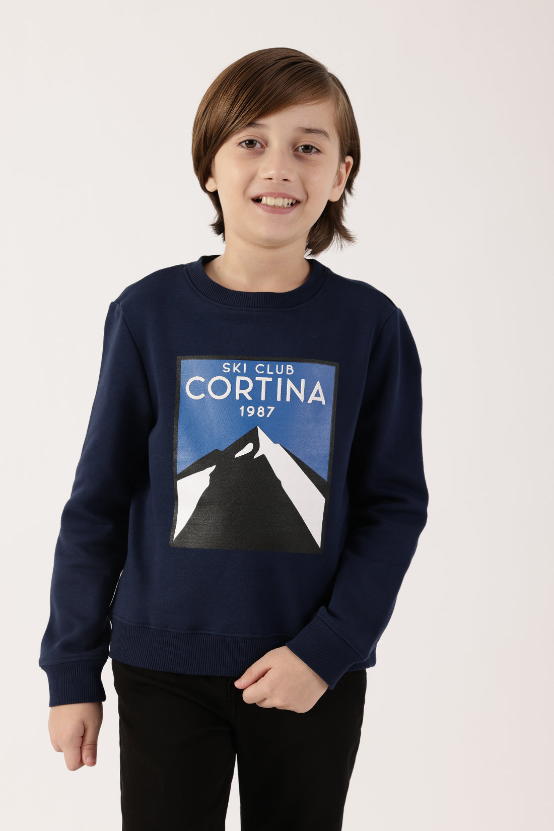 Boys Navy Blue Sweatshirt – Round Neck