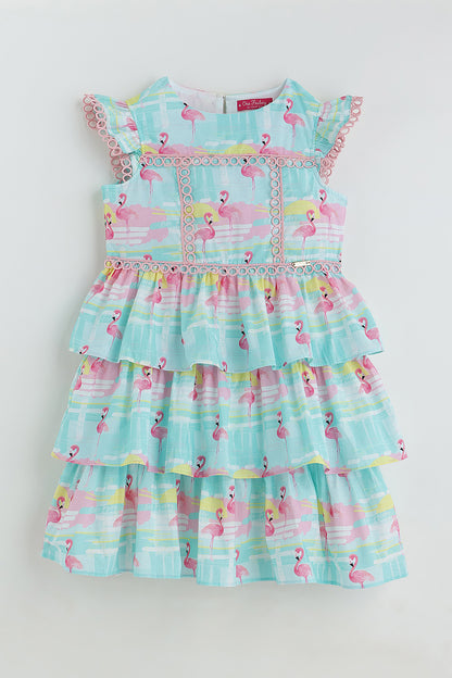 Girls Multicolor Printed Dress