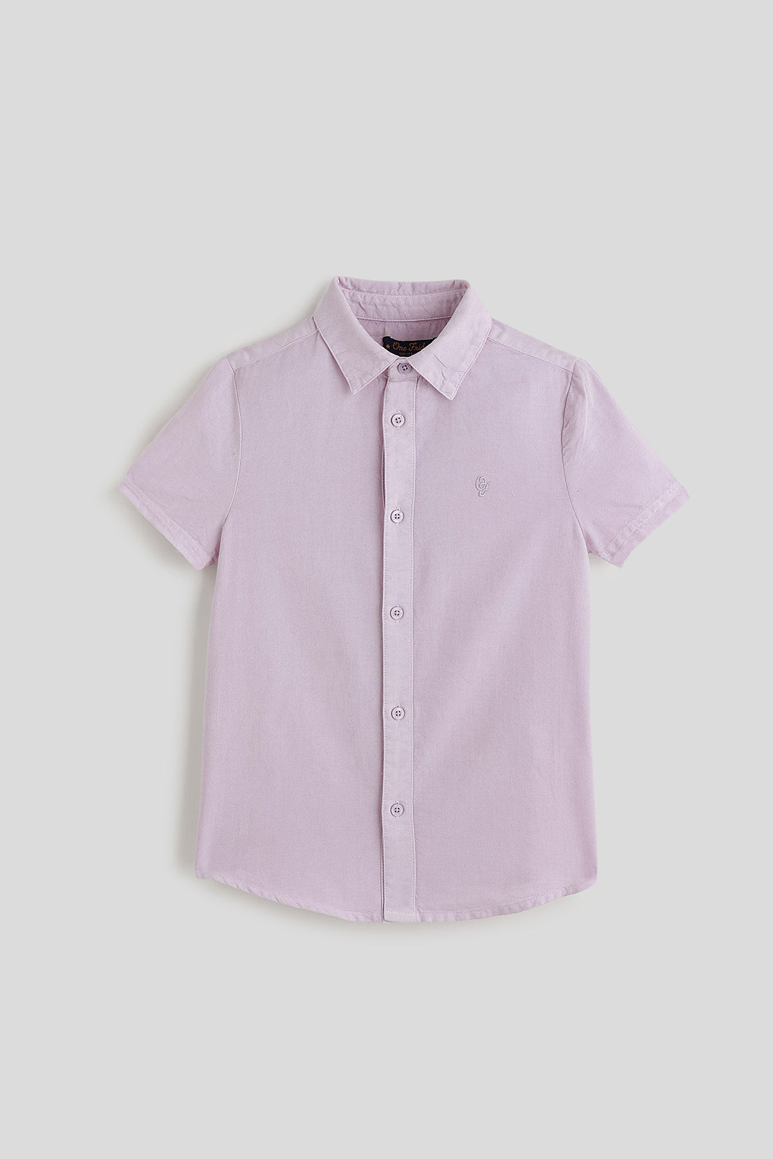 Boys Lilac Full Sleeve Solid Shirt by One Friday