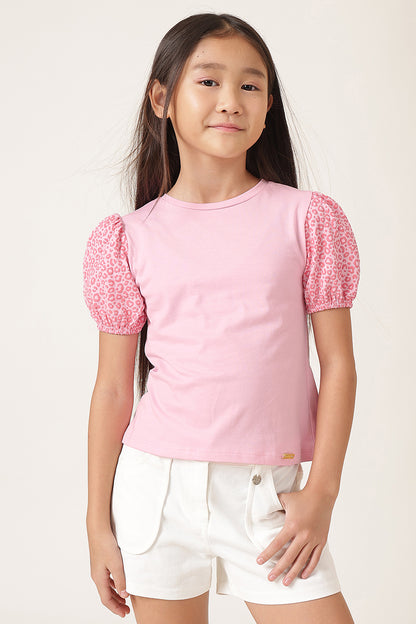 Girls Pink Graphic Cotton Jersey T-Shirt