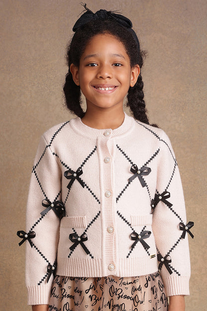 Girls Nude Solid Sweater