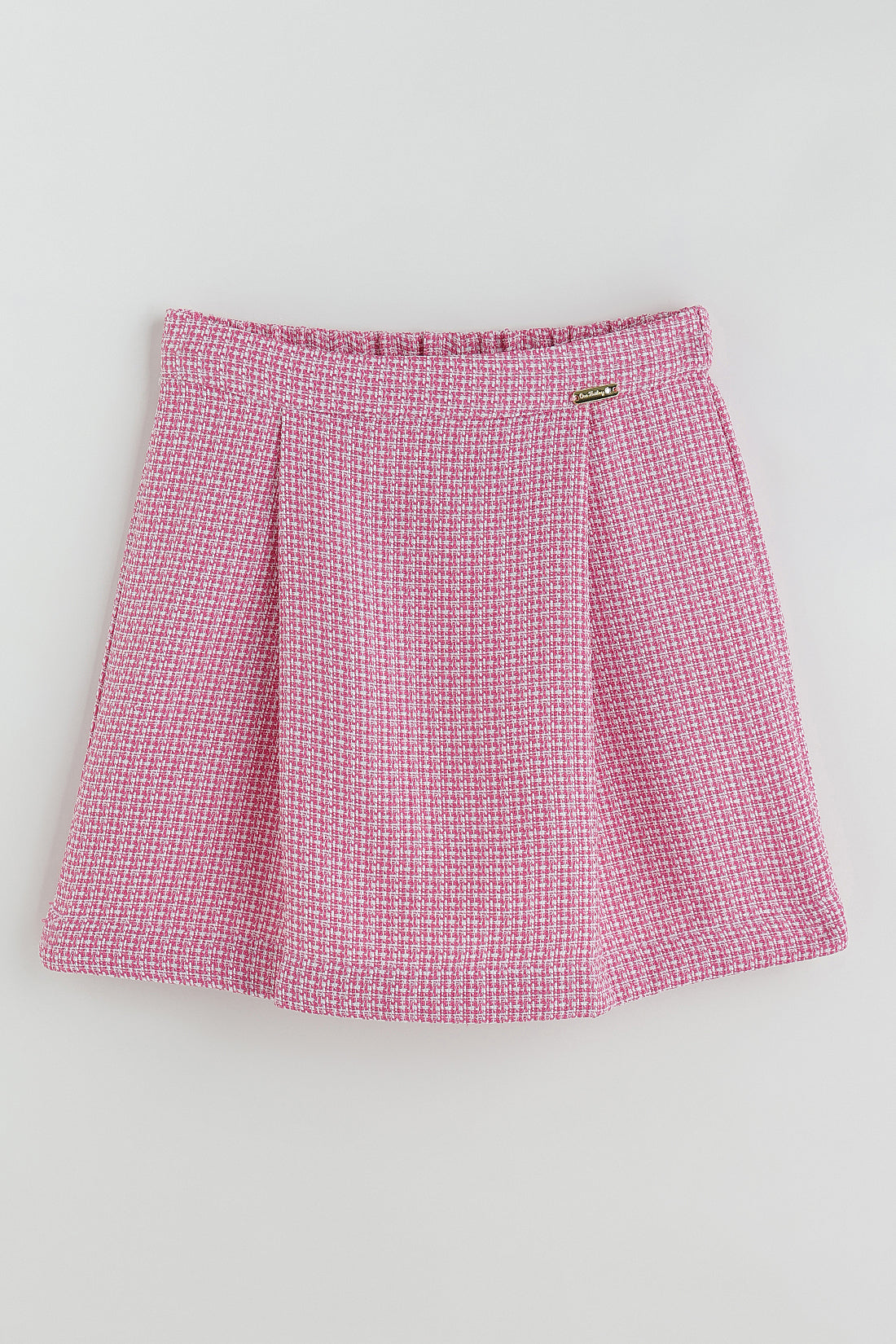 Girls Pink A-Line Fit Yarn Dyed Skirt by One Friday