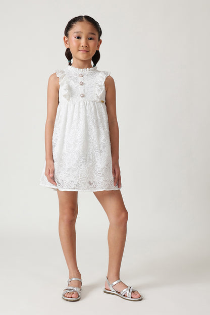 Girls Off White Lace Dress