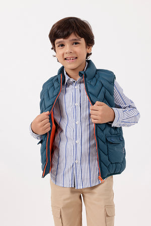 One Friday Boys Teal Sleeveless Jacket