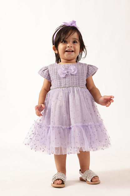 Baby Girls Lilac Boucle Dress
