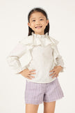 One Friday Girls' White Ruffled Top