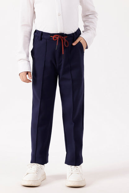 Boys Navy Blue Lycra Trouser