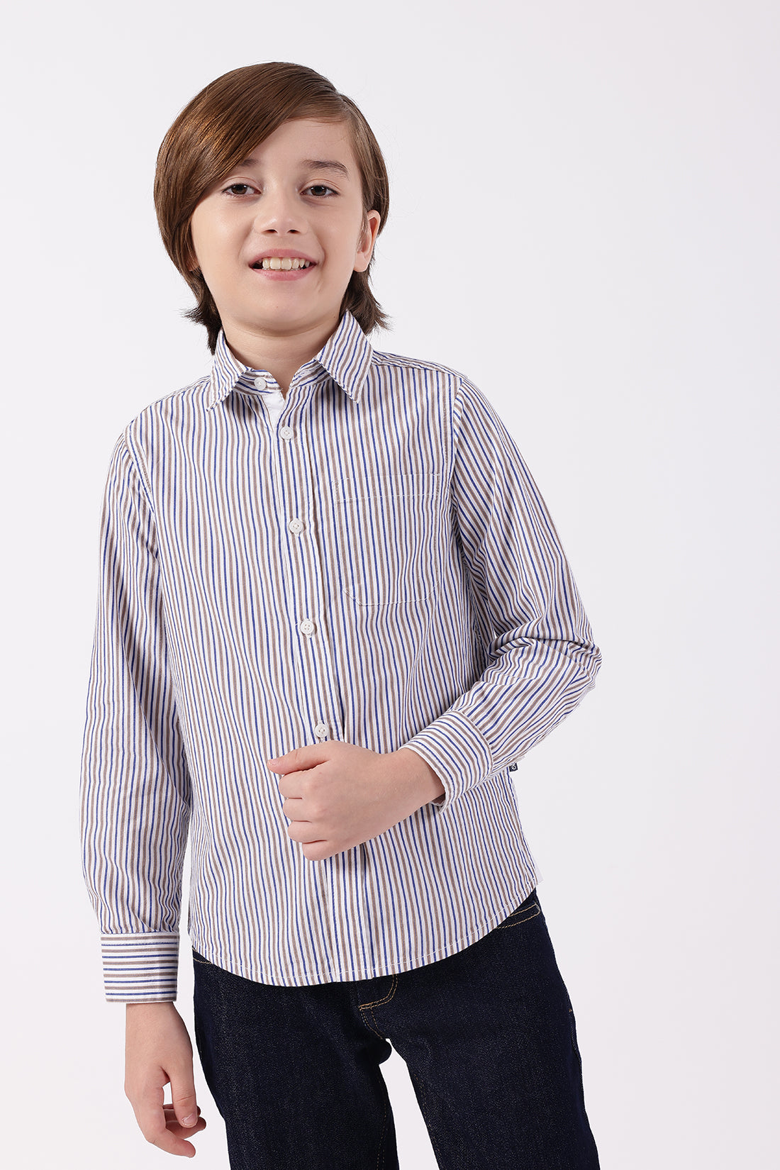 Boys Multi-Color Striped Shirt