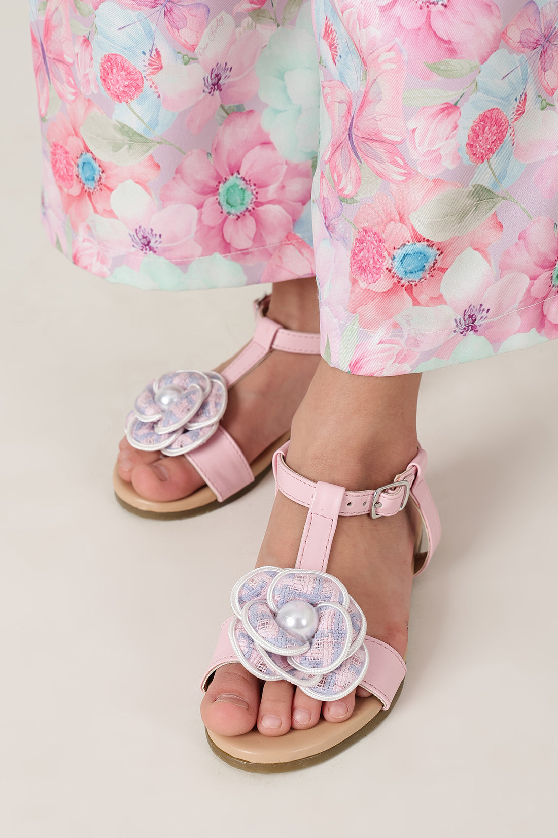 Buy Pink Open-Toe Sandals For Girls | One Friday