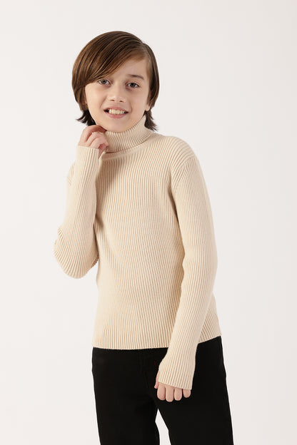 Boys Off-White Turtle Neck Jumper