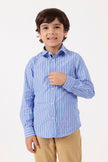 One Friday Boys Blue Striped Woven Shirt