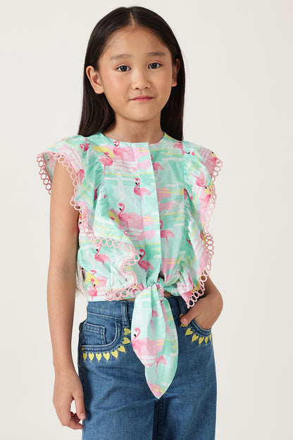 One Friday Girls Multi Animal Printed Top