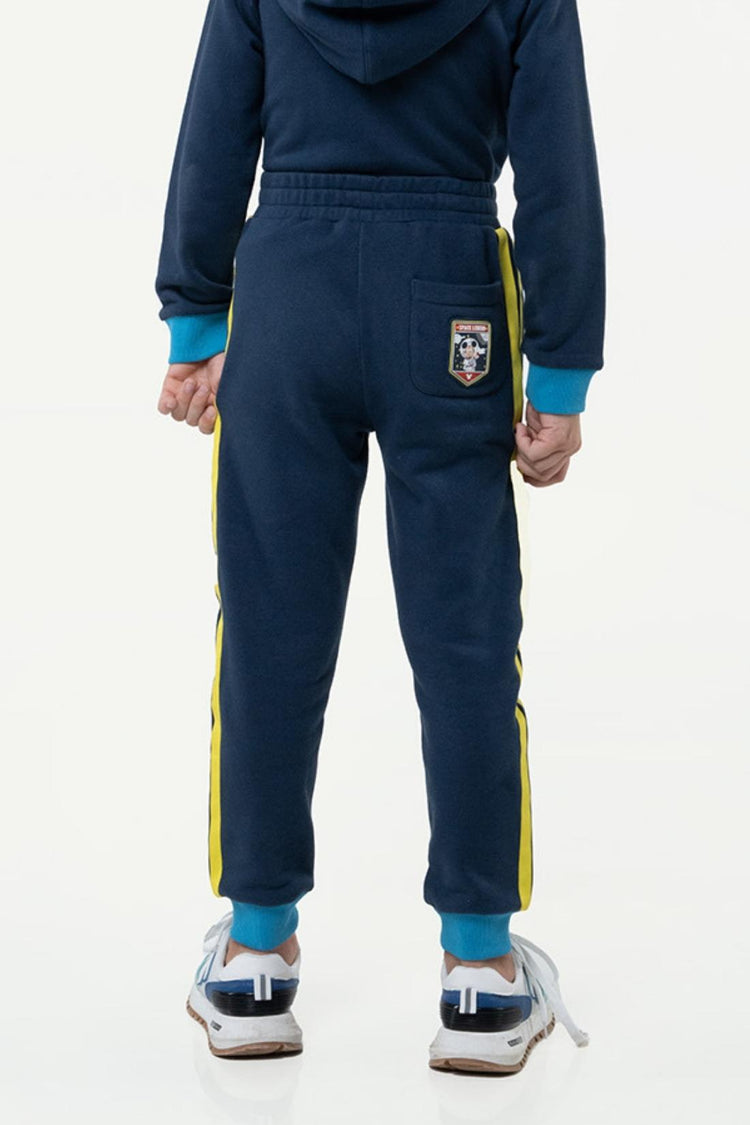 Navy Blue Cotton Solid Pyjama