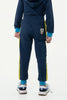 One Friday Navy Blue Cotton Solid Pyjama