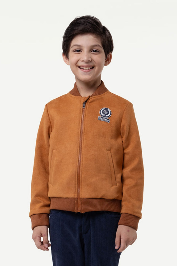 Kids Boys Orange Chinese Collar Jacket