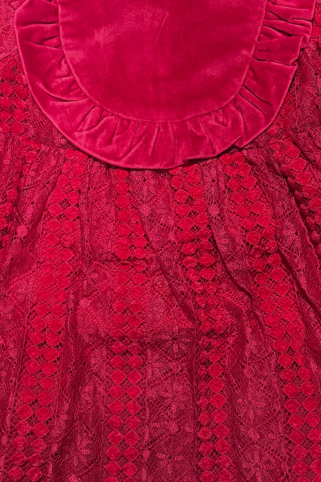 Baby Girls Red Velvet Mesh Dress