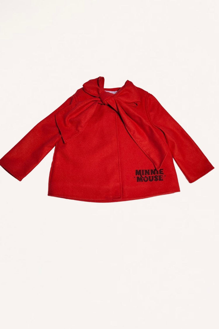 Kids Girls Red Classic Solid Jacket
