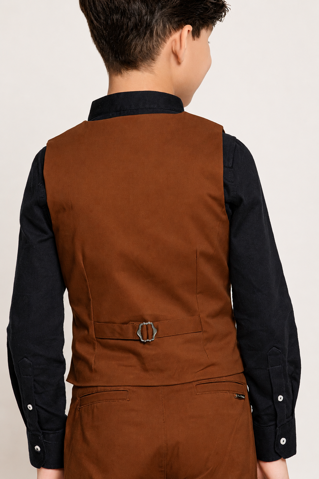 Boys Rust V-Neck Waist Coat