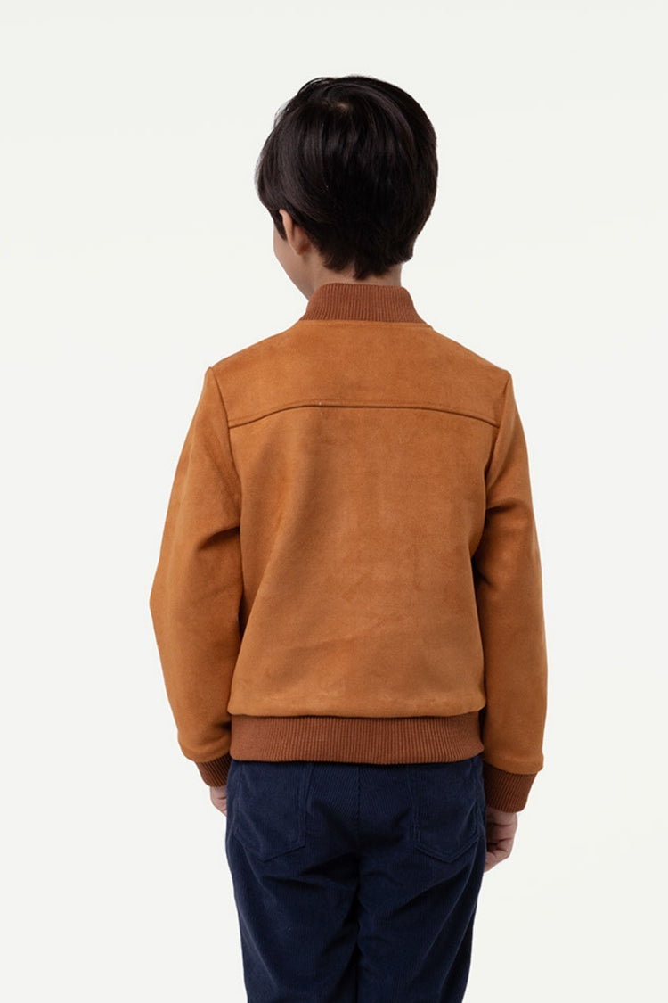 Kids Boys Orange Chinese Collar Jacket