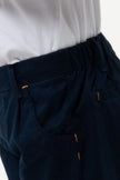 One Friday Navy Blue Solid Trouser