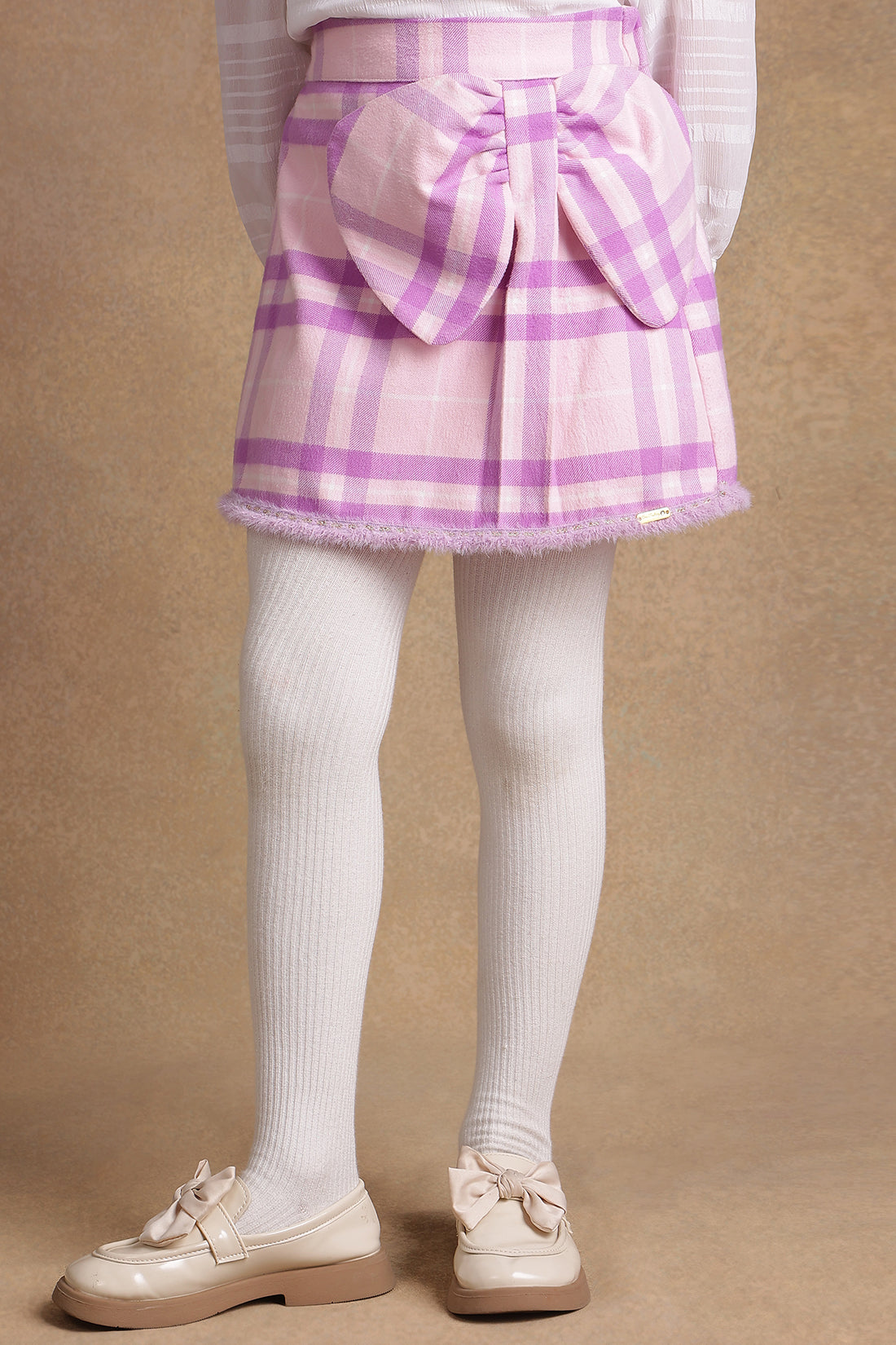 Girls Pink & Lilac  Bow Skirt