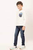 One Friday Kids Boys Off White Knitted Cotton T-shirt
