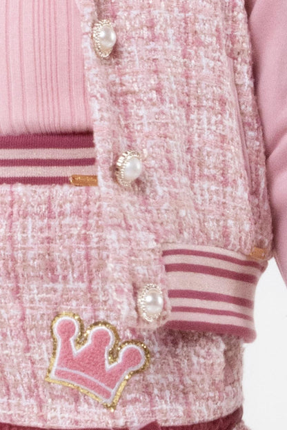 Girls Pink  Boucle Jacket