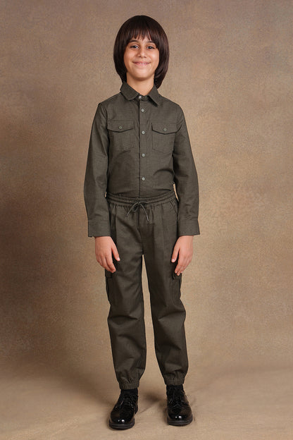 One Friday Kids Boys Grey Drawstring Cotton Pants