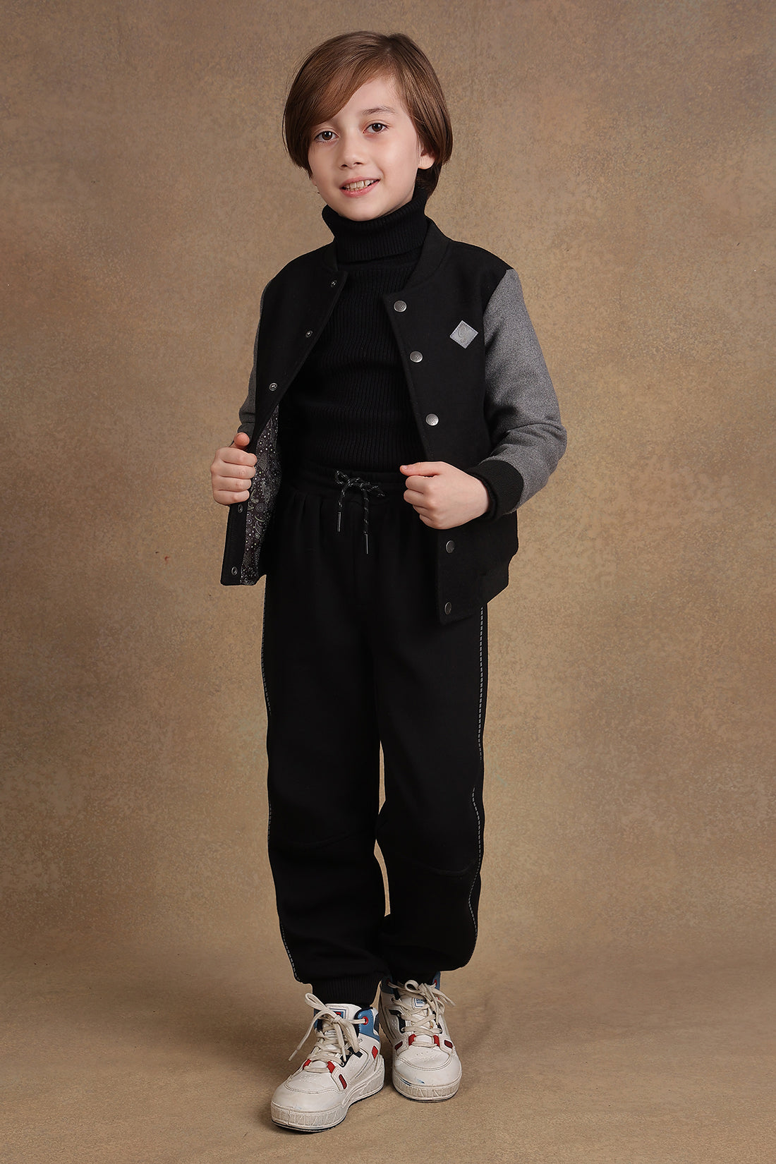 One Friday Kids Boys Black & Grey Dual Colour Jacket