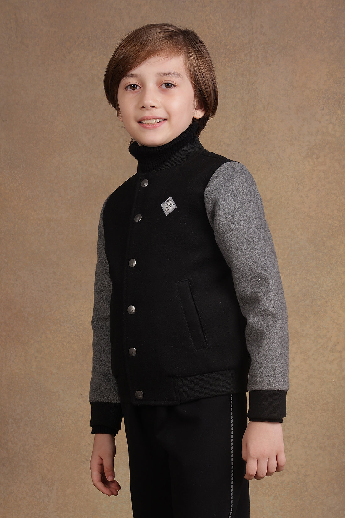 One Friday Kids Boys Black & Grey Dual Colour Jacket