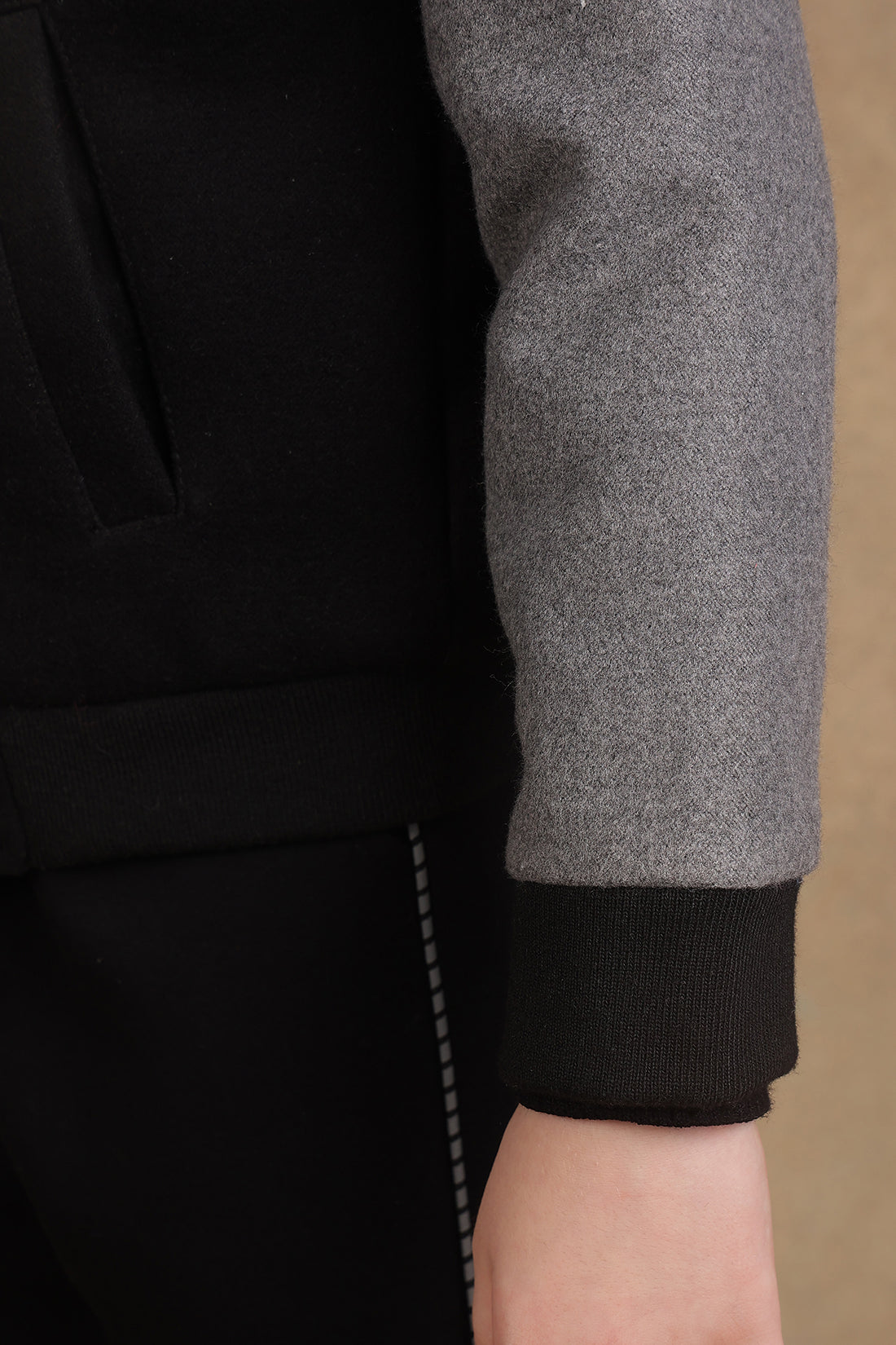 One Friday Kids Boys Black & Grey Dual Colour Jacket