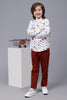One Friday Kids Boys Off White Cotton Chinese Collar Shirt