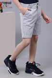 One Friday Kids Boys Blue and White Stripes Cotton Shorts