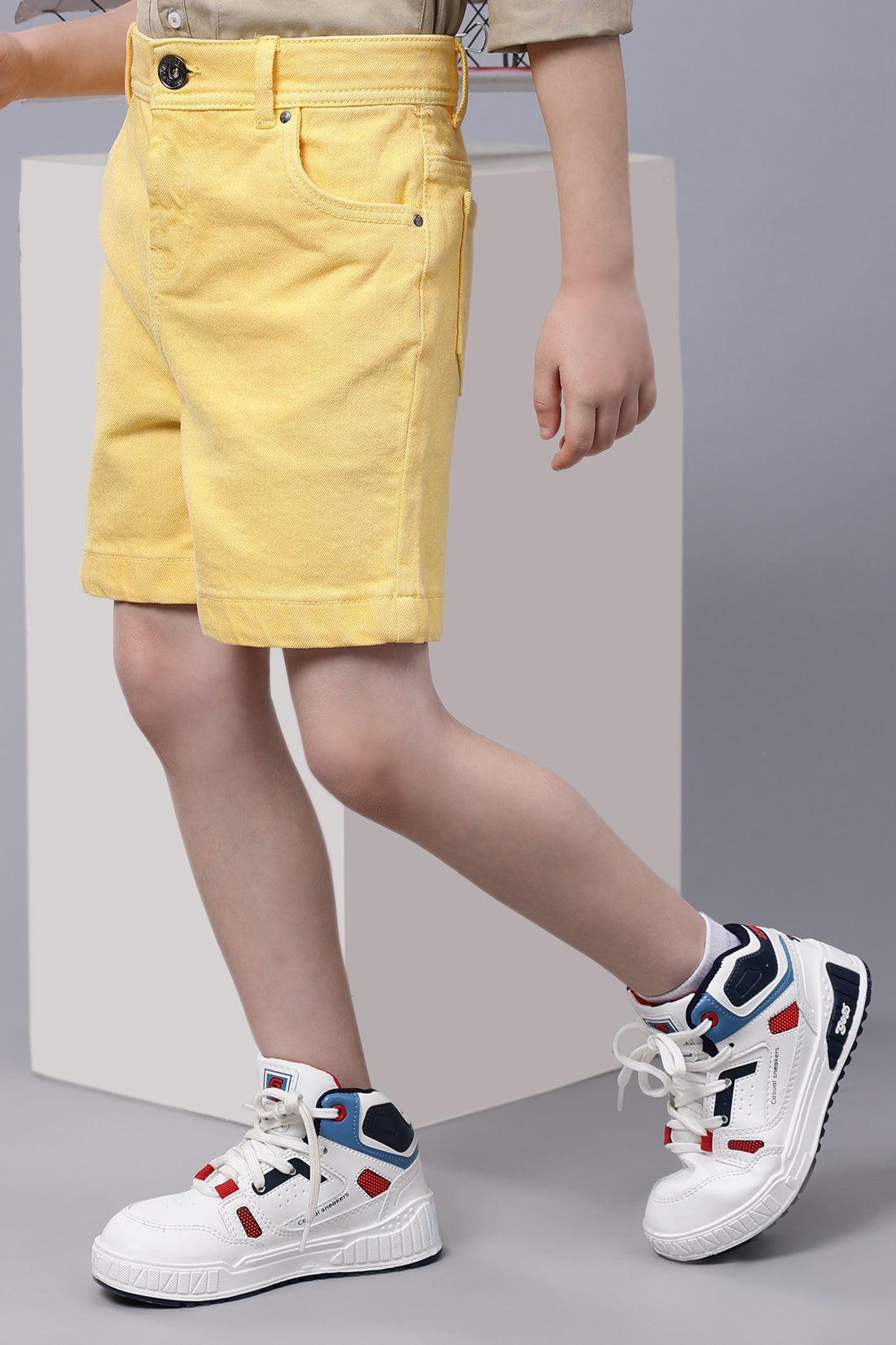 One Friday Kids Boys Yellow Denim Shorts - One Friday World