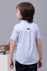 One Friday Kids Boys Blue Cotton Mandarin Collar Shirt