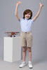 One Friday Kids Boys Beige Cotton Shorts - One Friday World
